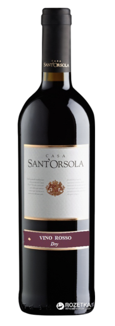 Вино Sant'Orsola Россо сух/чер 0,75л Італ 11%